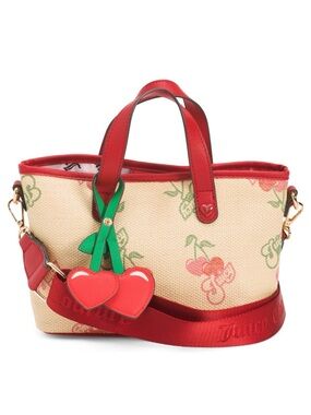 ADORABLE JUICY COUTURE NATURAL MULTI JUICY PARADISE MINI BAG CHERRY CHARM RED 🍒